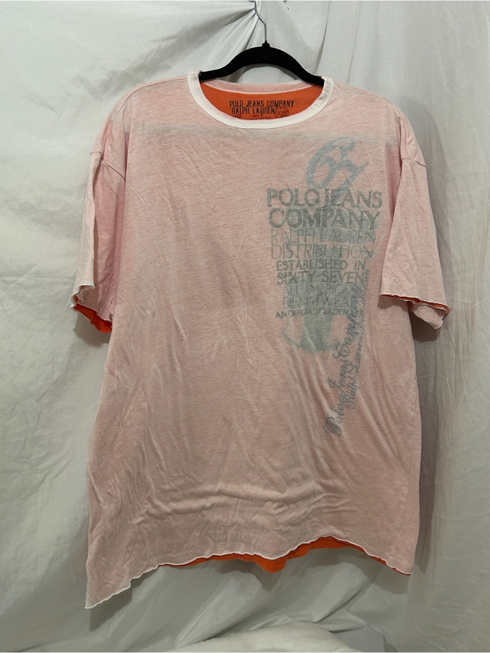 Vintage Polo Jeans Co Ralph Lauren Layered Graphic Tee L